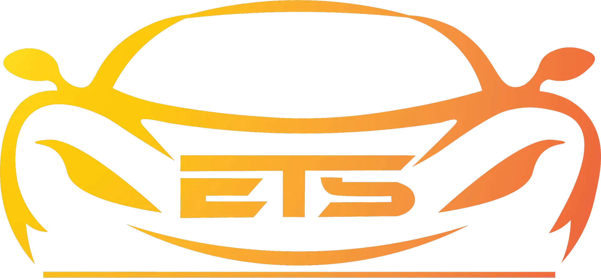 Logo of Exclusive Transportation Services featuring an abstract orange and yellow car design with "ETS" acronym.
